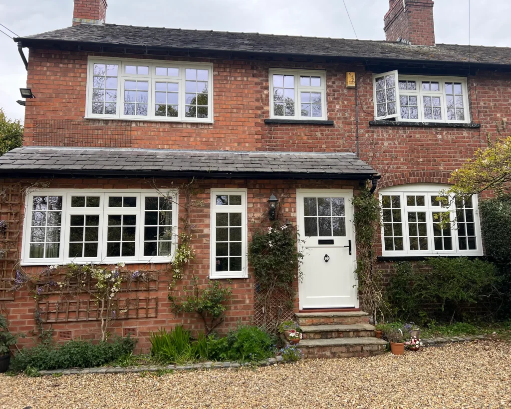 1930s style British house with timber casement windows