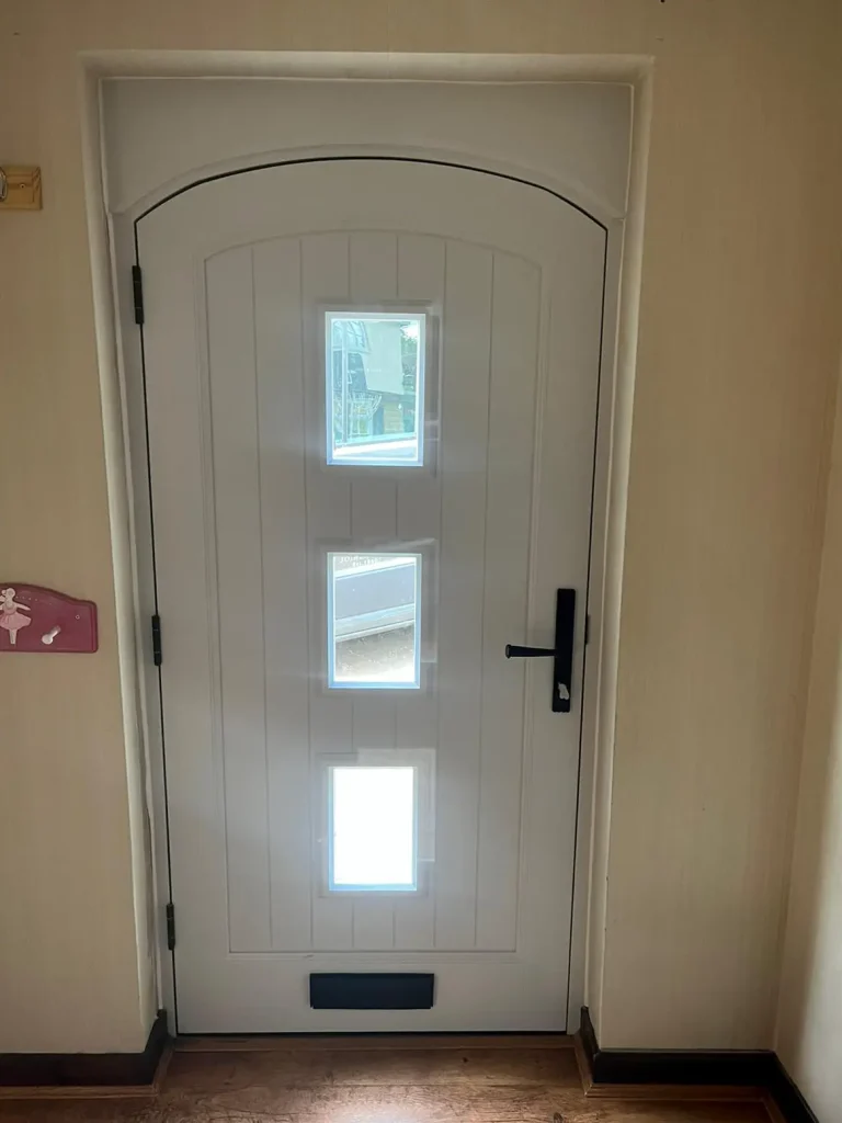 Accoya timber arched door with square frame