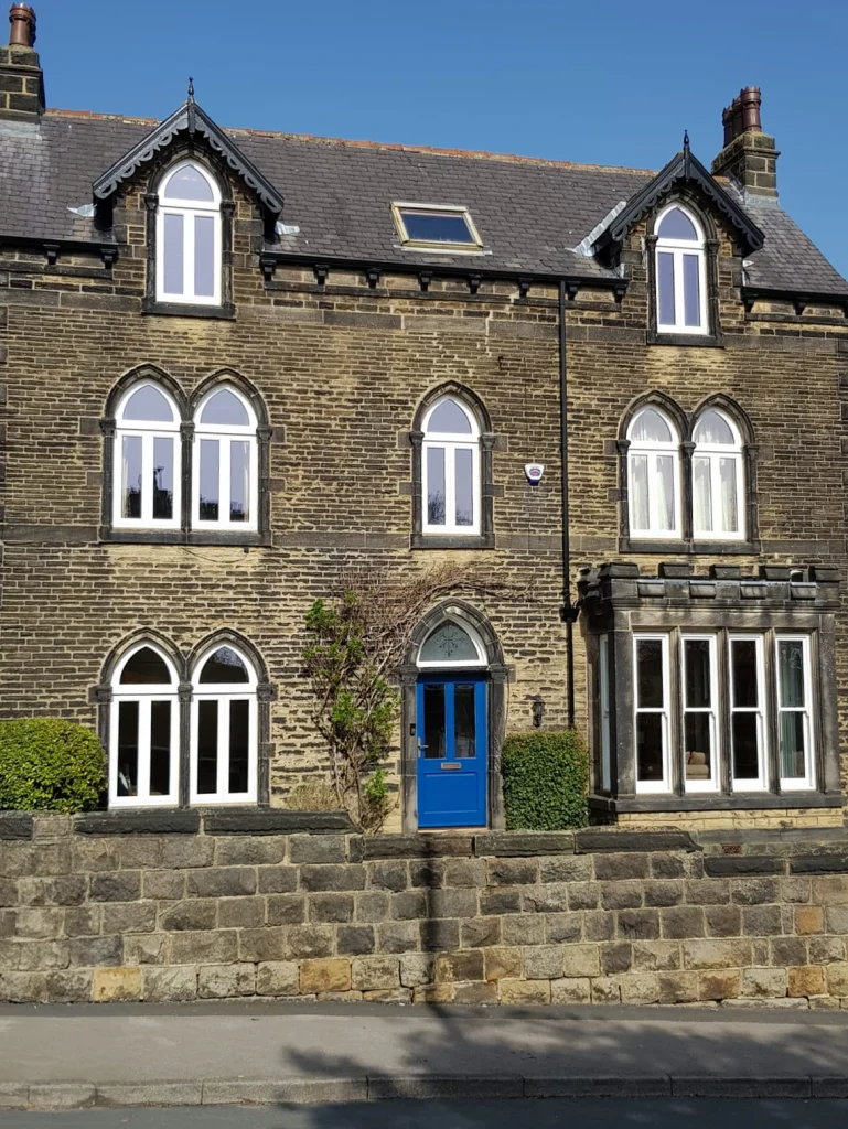 Victorian property with shaped glass windows