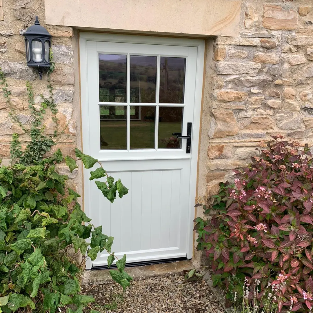Cream stable door with Georgian bars