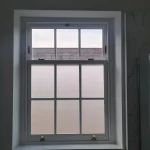 Box Sash bathroom window with obscure glass