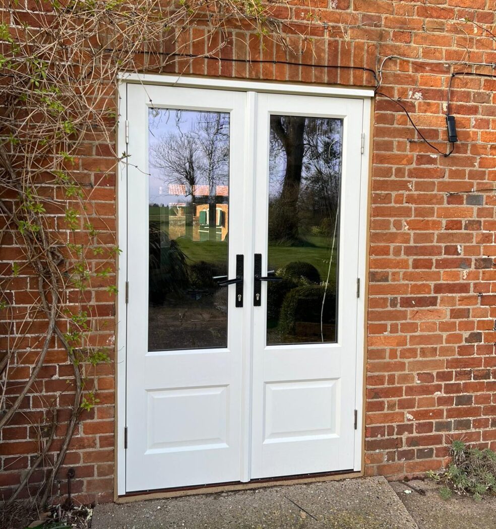 Patio French doors colour matched to Farrow & Ball 2003 Pointing