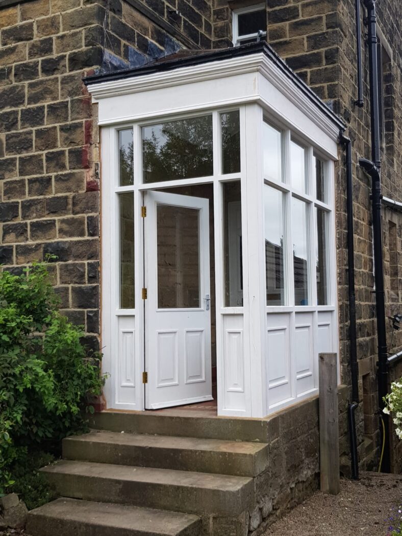 Bespoke white timber porch