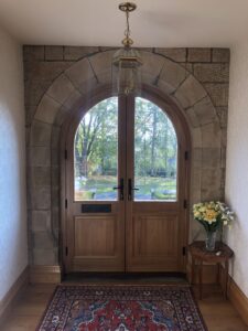 Timber stain arched double doors