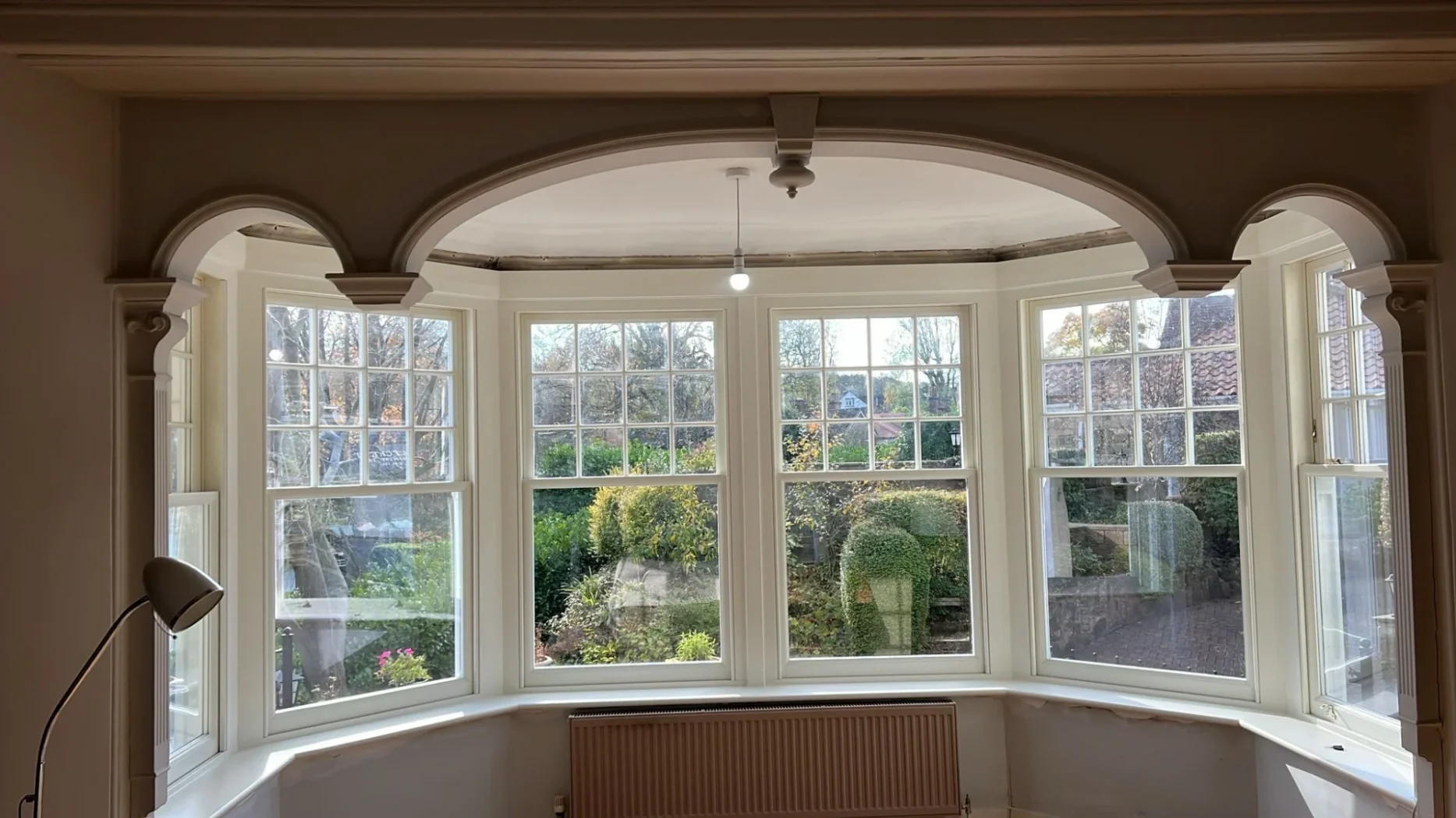 Splay bay window with Spiral Balance Sash windows