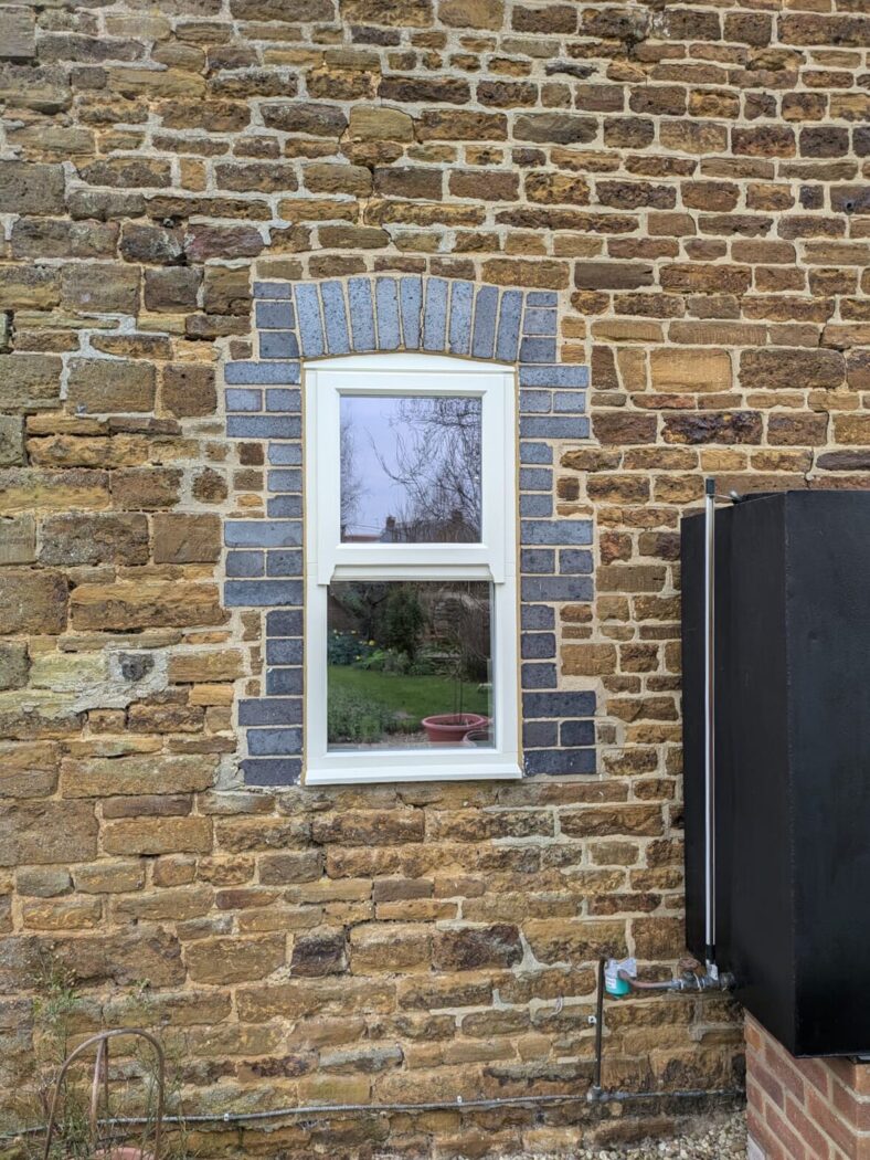 White wood mock sash window