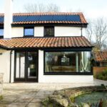 Jet Black Accoya double doors for Suffolk cottage