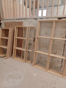 Internal beading for wooden windows in a workshop