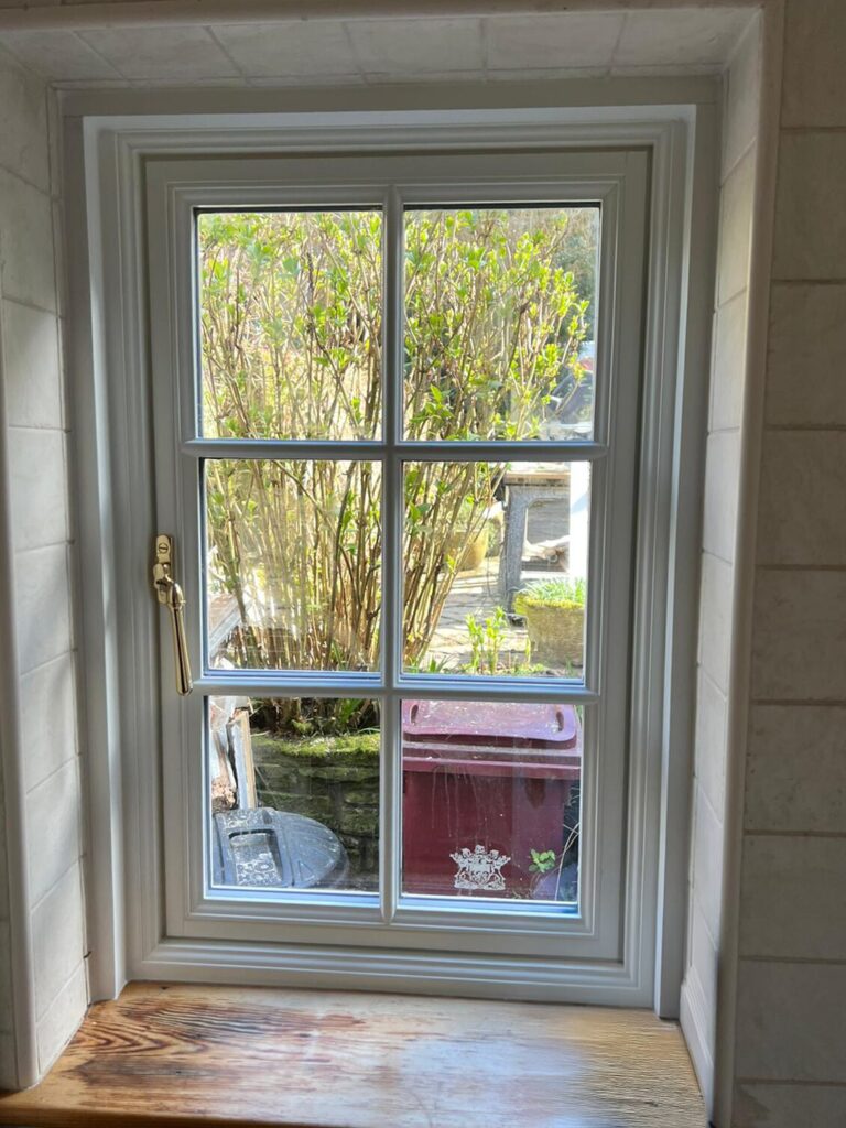 Internally beaded timber casement window