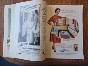 Kling Decor and Burco adverts in a text book from the 1950s