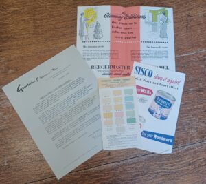 Goodwins and Sisco paint samples and leaflets from the 1950s