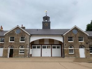 Beckenham Palace Park with new windows after an arson attack 