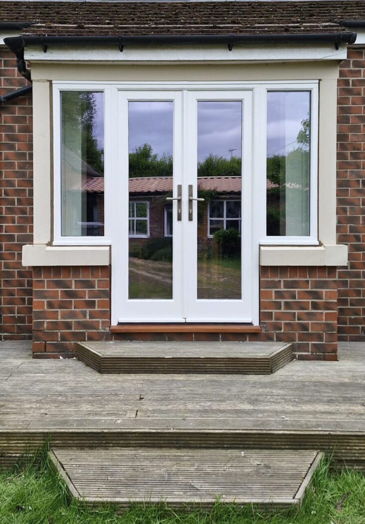Accoya french patio doors in white