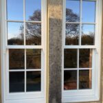 Set of two Accoya sash windows with sash horns