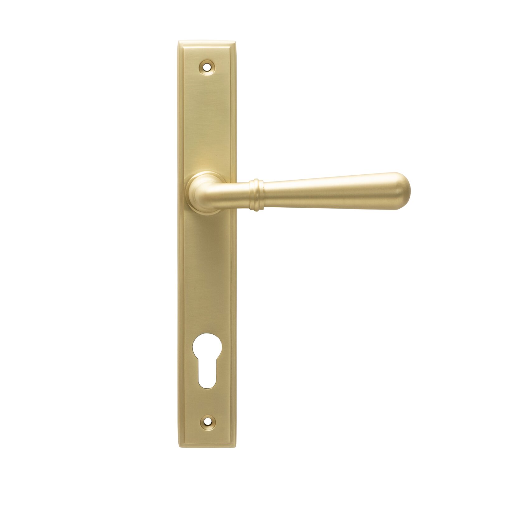 From the Anvil Satin Brass Newbury Slimline door Lever
