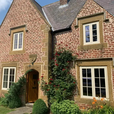 Historic property with timber flush casement windows
