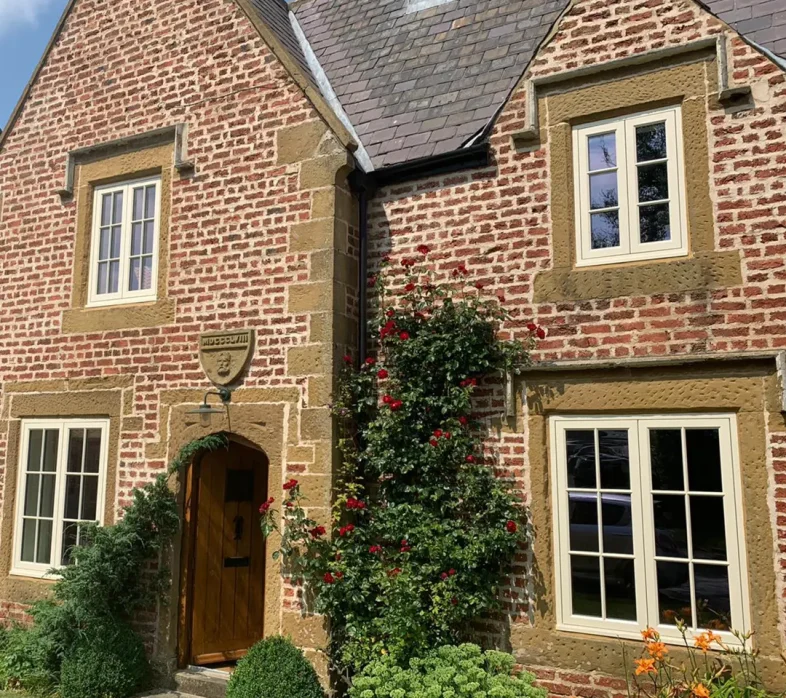 Historic property with timber flush casement windows