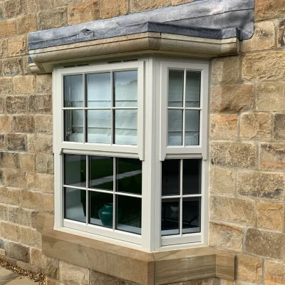 Splay bay window with timber mock sash windows