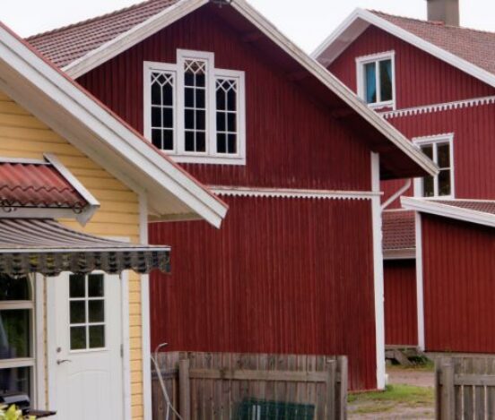 Red House in the UK with timber wood accents.